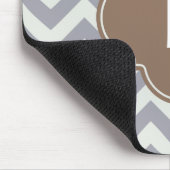 Hellgraues Zickzack kundenspezifisches Monogramm Mousepad (Ecke)