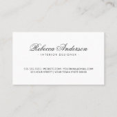 Hellgrauholzromantische Schrift Visitenkarte (Rückseite)