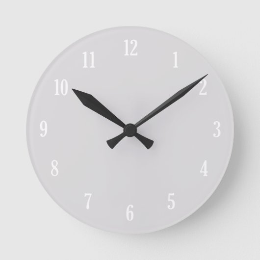 Hellgrauuhr Runde Wanduhr (Vorderseite)