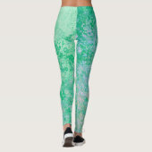 Hellgrün Abstrakt, Frühlingsalkohol Tinte Leggings (Rückseite)