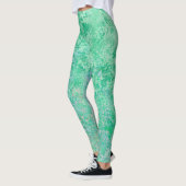 Hellgrün Abstrakt, Frühlingsalkohol Tinte Leggings (Links)