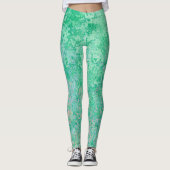 Hellgrün Abstrakt, Frühlingsalkohol Tinte Leggings (Vorderseite)