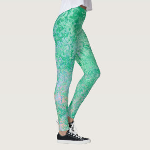 Hellgrün Abstrakt, Frühlingsalkohol Tinte Leggings