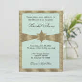 Hellgrün Bat Mitzvah Einladungen (Stehend Vorderseite)