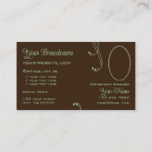 Hellgrün-braun-Chic Verziert mit Logo und Foto Visitenkarte (Rückseite)