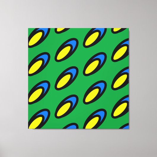 Hellgrün gelb blau schwarz gezwirnt Moderne Kunst Leinwanddruck (Vorderseite)