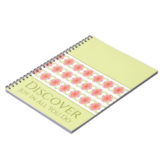 Hellgrün inspiriert mit rosa Blütenfarbe Notizblock (Linke Seite)