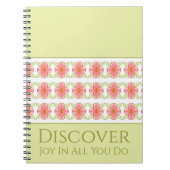 Hellgrün inspiriert mit rosa Blütenfarbe Notizblock (Vorderseite)