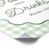 Hellgrün kariert gebogener Golf-Essen- und Getränk Poster (Ecke)
