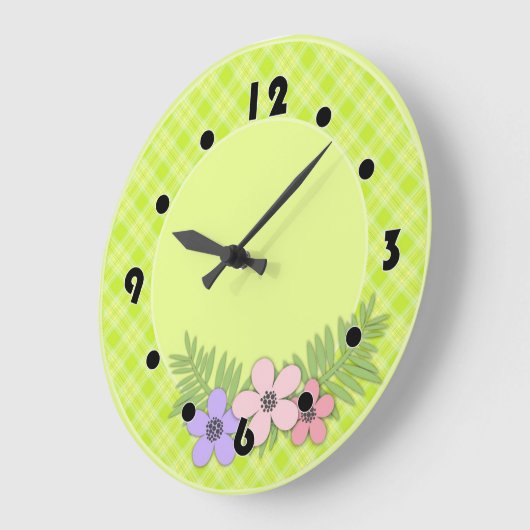 Hellgrün kariert große wanduhr (Winkel)