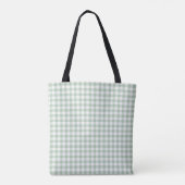 Hellgrün kariert monogrammiert tasche (Rückseite)
