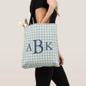 Hellgrün kariert monogrammiert tasche (Von Nahem)
