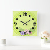 Hellgrün kariert quadratische wanduhr (Zuhause)
