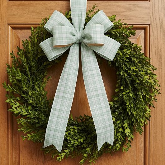 Hellgrün kariert satinband