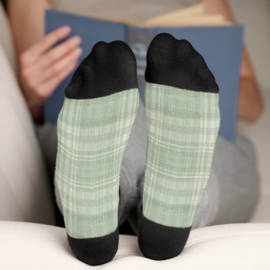 Hellgrün kariert socken (Unterseite)
