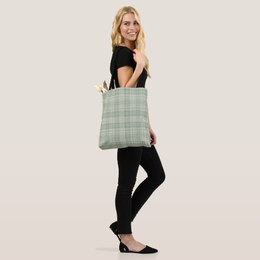 Hellgrün kariert tasche (Am Model)