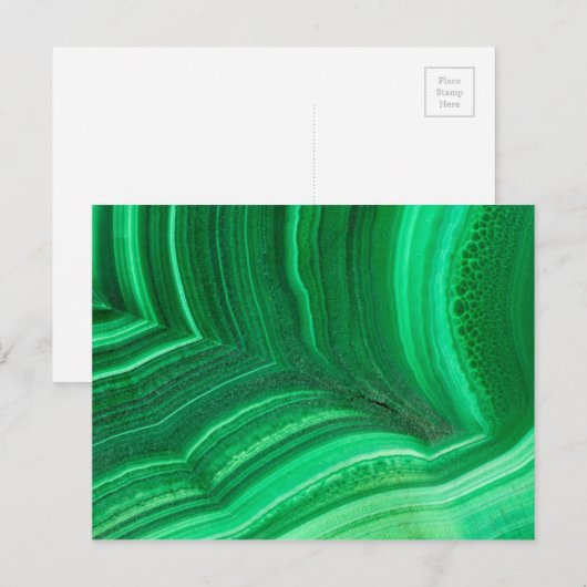 Hellgrün Malachite Mineral Postkarte (Vorne/Hinten)