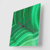 Hellgrün Malachite Mineral Quadratische Wanduhr (Winkel)