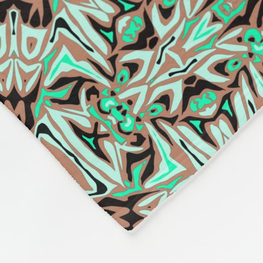 Hellgrün, Minze und Braun Mandala. Fleecedecke (Ecke)