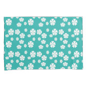 Hellgrün mit weißen Blume Kissenbezug (Vorderseite-Rechts)