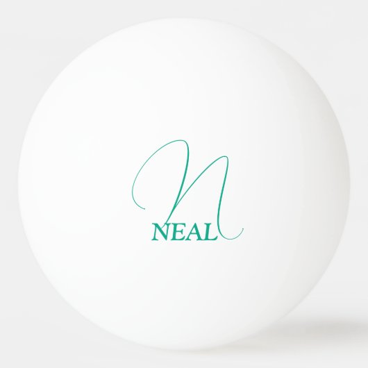 Hellgrün Monogrammiert Tischtennisball (Vorderseite)