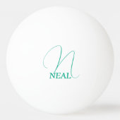 Hellgrün Monogrammiert Tischtennisball (Rückseite)