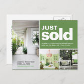 Hellgrün Nur verkauft echte Anwesen-Anzeigenvorlag Postkarte (Vorne/Hinten)