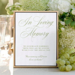 Hellgrün & Sanftblau Gedenktafel "In Loving Memory