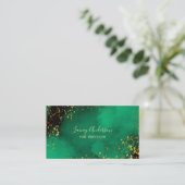 Hellgrün Schwarz und Imitat Goldfolie Glitzer Visitenkarte (Stehend Vorderseite)