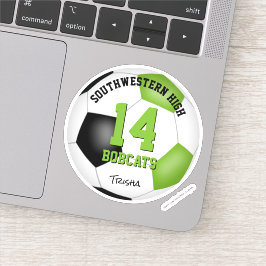 Hellgrün schwarze Fußballmannschaft färbt Mädchen  Aufkleber