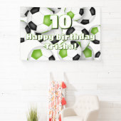 hellgrün schwarzer Fußball Geburtstagsfeier Banner (InSitu)