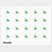 Hellgrün sitzender Drache Runder Aufkleber (Blatt)