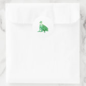 Hellgrün sitzender Drache Runder Aufkleber (Tasche)