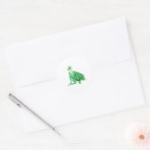 Hellgrün sitzender Drache Runder Aufkleber (Umschlag)