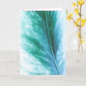 Hellgrün türkis Leaf Blumendesign Karte (Gelbe Blume)