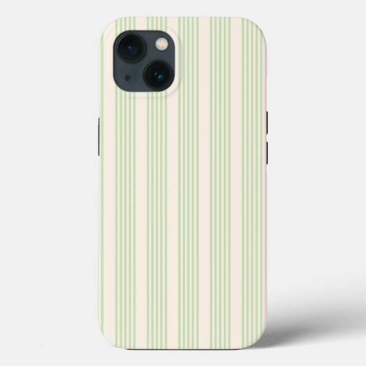 Hellgrün und beige, fünf Streifen Case-Mate iPhone Hülle (Rückseite)