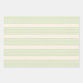 Hellgrün und beige, fünf Streifen Geschenkpapier Set (Vorderseite)