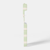 Hellgrün und beige, fünf Streifen iPhone Hülle (Linke Seite)