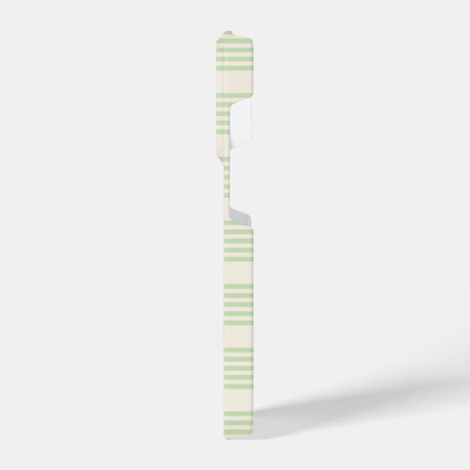 Hellgrün und beige, fünf Streifen iPhone Hülle (Linke Seite)