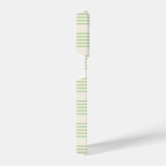 Hellgrün und beige, fünf Streifen iPhone Hülle (Rechte Seite)