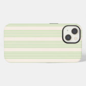 Hellgrün und beige, fünf Streifen iPhone Hülle (Rückseite (Horizontal))