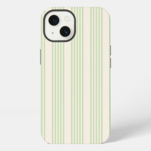 Hellgrün und beige, fünf Streifen iPhone Hülle (Rückseite)