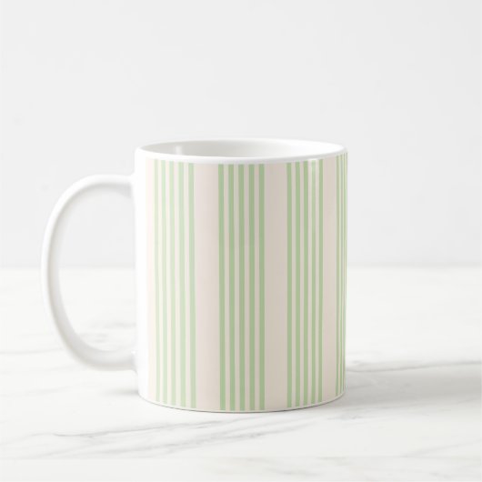Hellgrün und beige, fünf Streifen Kaffeetasse (Links)