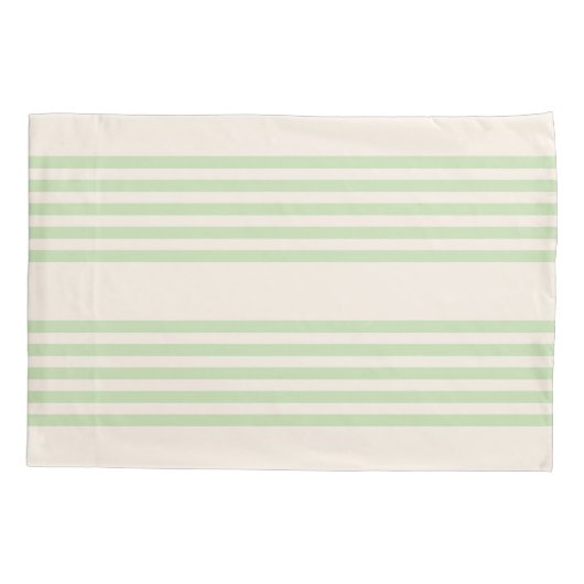 Hellgrün und beige, fünf Streifen Kissenbezug (Rückseite)