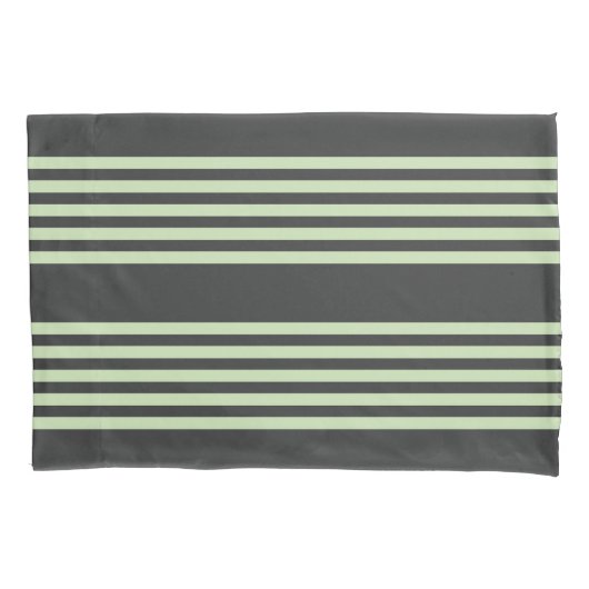 Hellgrün und beige, fünf Streifen Kissenbezug (Vorderseite)