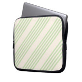 Hellgrün und beige, fünf Streifen Laptopschutzhülle (Vorderseite Links)