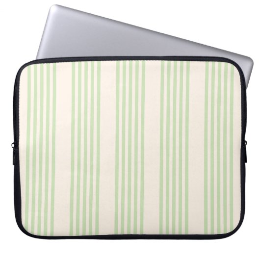 Hellgrün und beige, fünf Streifen Laptopschutzhülle (Vorderseite)