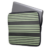 Hellgrün und beige, fünf Streifen Laptopschutzhülle (Vorderseite Links)