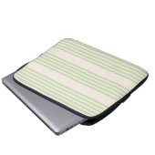 Hellgrün und beige, fünf Streifen Laptopschutzhülle (Vorne Knopf)