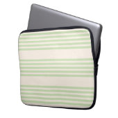Hellgrün und beige, fünf Streifen Laptopschutzhülle (Vorderseite Links)